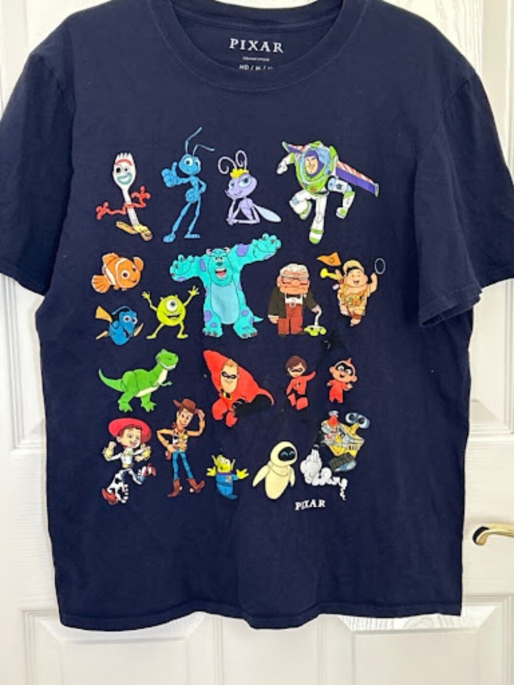 Official Disney Pixar All-Characters Mashup Navy Blue T-Shirt